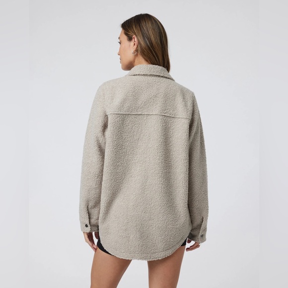 Vuori Sycamore Shirt Jacket Shacket Snaps Sherpa Dark Salt Beige Small S - Picture 2 of 11